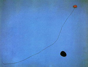 Oil blue Painting - Blue III, 4-3-1961 by Miro Joan