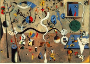 Oil abstract Painting - Carnival of Harlequin (El carnaval de l'Arlequi)  1924-25 by Miro Joan