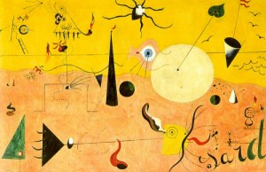 Oil landscape Painting - Catalan Landscape, The Hunter, 1923-24 by Miro Joan