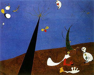 Oil abstract Painting - Dialogue of Insects, 1924-25 by Miro Joan