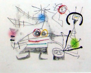 Oil abstract Painting - Femme-Oiseau II 1960 by Miro Joan