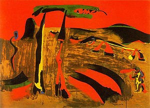 Oil nature Painting - Figures in  Front of Nature, 1935 by Miro Joan