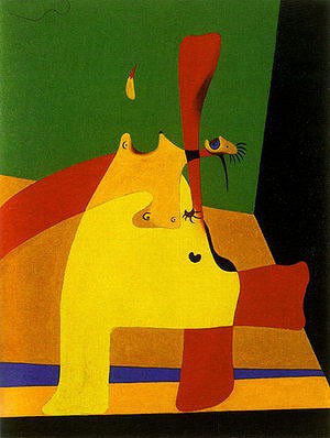 Oil female Painting - Flame in Space and Female Nude, 1932 by Miro Joan