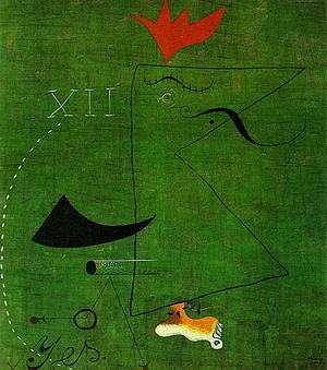 Oil abstract Painting - Gentleman, 1924 by Miro Joan