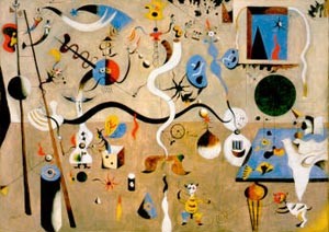 Oil abstract Painting - Harlequin's Carnival 1924-5 by Miro Joan