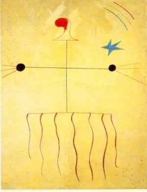 Oil abstract Painting - Head of a Catalan Peasant (Cap de pages catala)  1924 by Miro Joan
