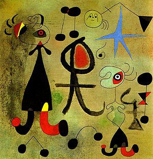 Oil abstract Painting - Hope, 9-7-1946 by Miro Joan