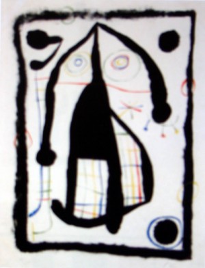 Oil abstract Painting - La Femme Etrangere 1958 by Miro Joan