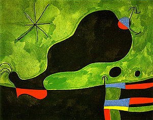 Oil abstract Painting - message from a Friend, 1964 by Miro Joan
