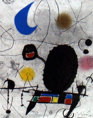 Oil abstract Painting - One plate 1967 2 by Miro Joan