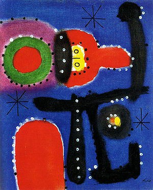 Oil abstract Painting - Painting, 1954 by Miro Joan