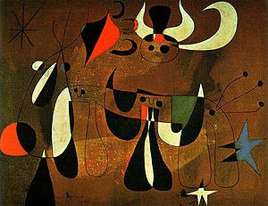 Oil painting Painting - Painting (Figures in the Night), 1950 by Miro Joan