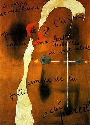 Oil abstract Painting - Painting Poem, 1925 by Miro Joan