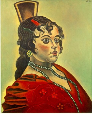 Oil abstract Painting - Portrait of a Spanish Dancer (Retrat d'una ballarina espanyola)  1921 by Miro Joan