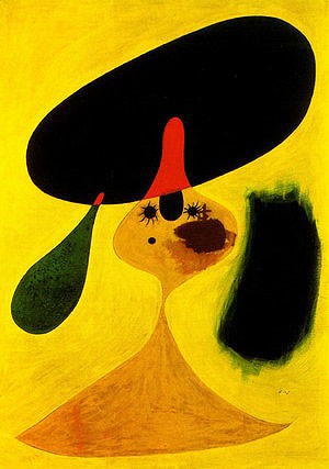 Oil abstract Painting - Portrait of Young Girl, 1935 by Miro Joan
