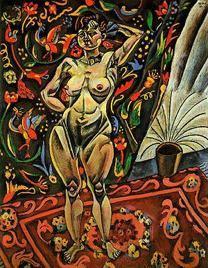Oil abstract Painting - Standing Nude, 1918 by Miro Joan