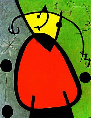 Oil abstract Painting - The Birth of Day, 26-3-1968 by Miro Joan