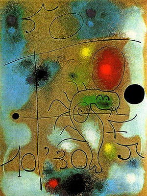 Oil abstract Painting - The Circus, 1937 by Miro Joan