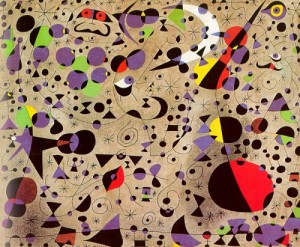 Oil abstract Painting - The Poetess, 1940 by Miro Joan