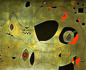 Oil abstract Painting - The Port, 1945 by Miro Joan