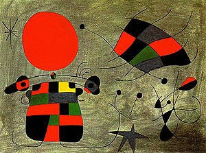Oil abstract Painting - The Smile of the Flamboyant Wings, 1953  Select your size by Miro Joan