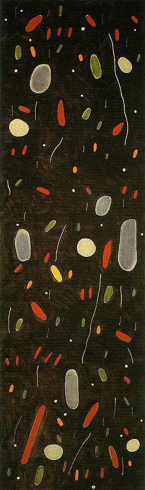 Oil abstract Painting - The Song of the Vowels, 1966 by Miro Joan
