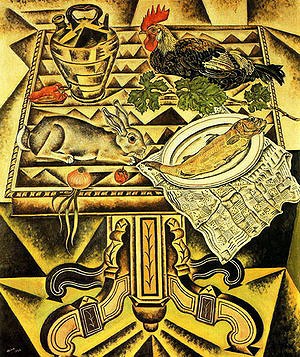 Oil abstract Painting - The Table (Still-Life with Rabbit), 1920 by Miro Joan