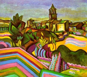 Oil abstract Painting - The Village of Prades, 1917 by Miro Joan
