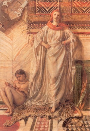 Oil girl Painting - Dancing Girl Resting 1863-64 Private collection by Moore, Albert Joseph