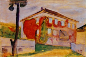 Oil red Painting - Red Creeper  1900 by Edvard Munch