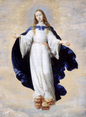 Oil zurbaran francisco de Painting - The Immaculate Conception    1661 by Zurbaran Francisco de