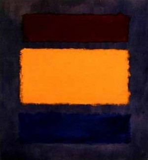 Oil blue Painting - Brown, Orange, Blue on Maroon by Rothko,Mark