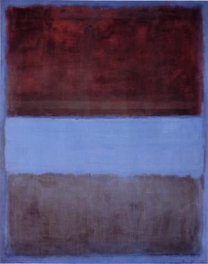 Oil blue Painting - No61 Brown, Blue, Brown on Blue by Rothko,Mark