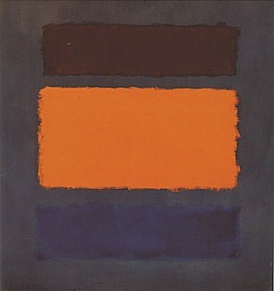 Oil blue Painting - Unt.1963 Brown Orange Blue on Maroon by Rothko,Mark