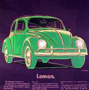 Oil abstract Painting - Ads Volkswagen 1985 by Warhol,Andy