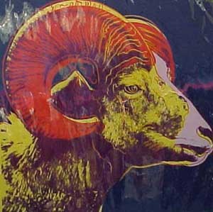 Oil abstract Painting - Big Horn Ram by Warhol,Andy