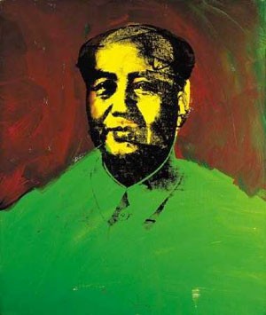 Oil Abstract Painting - Chairman Mao Green by Warhol,Andy