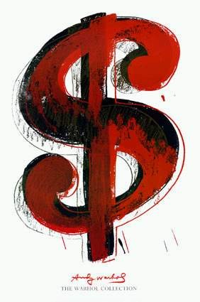 Oil abstract Painting - Dollar Sign, 1981 by Warhol,Andy