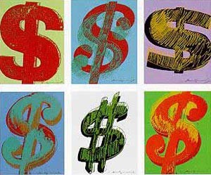 Oil landscape Painting - Dollar x 6 Landscape by Warhol,Andy