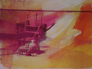 Oil abstract Painting - Electric Chairs by Warhol,Andy