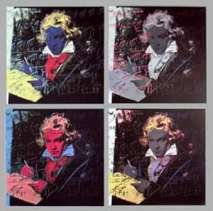 Oil abstract Painting - Four Beethovens by Warhol,Andy