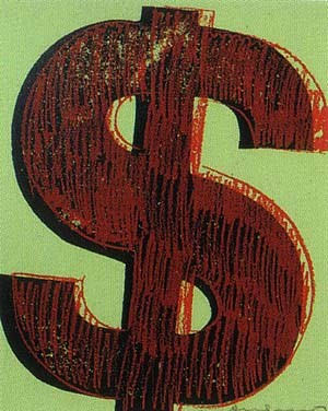 Oil green Painting - Green Single Dollar by Warhol,Andy
