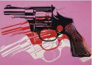 Oil abstract Painting - Gun, c.1981-82 by Warhol,Andy