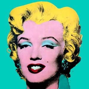 Oil abstract Painting - Marilyn Aqua by Warhol,Andy