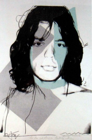 Oil abstract Painting - Mick Jagger (3), 1975 by Warhol,Andy