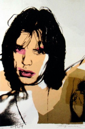 Oil abstract Painting - Mick Jagger (4), 1975 by Warhol,Andy