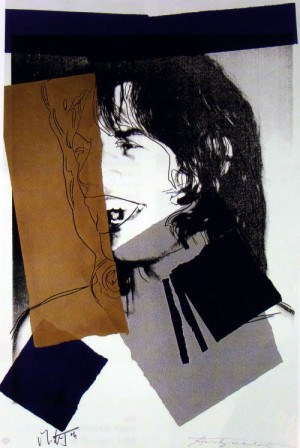 Oil abstract Painting - Mick Jagger (5), 1975 by Warhol,Andy