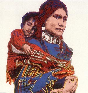 Oil abstract Painting - Mother and Child by Warhol,Andy