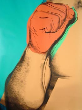 Oil abstract Painting - Muhammad Ali Fist by Warhol,Andy