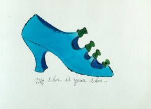 Oil abstract Painting - My Shoe is Your Shoe by Warhol,Andy